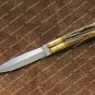 D2 Tool Steel Folding Butterfly Stainless Steel Brass with Bone Inserts World Class Knives + Sheath