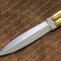 D2 Tool Steel Folding Butterfly Stainless Steel Brass with Bone Inserts World Class Knives + Sheath