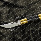 D2 Tool Steel Folding Butterfly Stainless Steel Buffalo Horn Inserts World Class Knives with Sheath