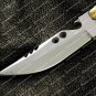 D2 Tool Steel Folding Butterfly Stainless Steel Buffalo Horn Inserts World Class Knives with Sheath