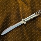 High Carbon Steel Folding butterfly Brass with Stainless Steel with Philippine Deer Horn Inserts