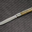 D2 tool steel Folding butterfly Stainless Steel bone Inserts world class knives With Leather Sheath