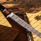 8 Inches Damascus Knife Damascus Fish Fillet Knife Chef’s Knives Ergonomic Handle + Leather Sheath