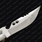 440c Original Folding Butterfly Knife Stainless Steel with Carabao Horn Inserts with Leather Sheath