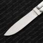 440c Original Folding Butterfly Knife Brass with Deer Horn Inserts with Leather Sheath