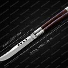 44c Original Folding Butterfly Knife Stainless Steel with Kamagong Wood Inserts with Sheath