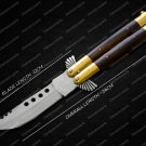 44c Original Folding Butterfly Knife Stainless Steel Brass with Kamagong Wood Inserts with Sheath