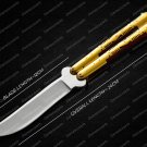 44c Original Folding Butterfly Knife Stainless Steel Brass with Kamagong Wood Inserts with Sheath