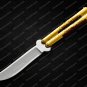 44c Original Folding Butterfly Knife Stainless Steel Brass with Kamagong Wood Inserts with Sheath