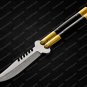 44c Original Folding Butterfly Knife Stainless Steel Brass with Kamagong Wood Inserts with Sheath