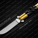 44c Original Folding Butterfly Knife Stainless Steel Brass with Carabao Horn Inserts with Sheath