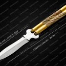 44c Original Folding Butterfly Knife Stainless Steel Brass with Bone Inserts with Sheath