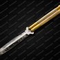 44c Original Folding Butterfly Knife Stainless Steel Brass with Bone Inserts with Sheath