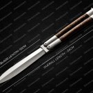 44c Original Folding Butterfly Knife Stainless with Kamagong Wood Inserts with Leather Sheath