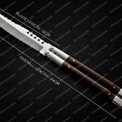 44c Original Folding Butterfly Knife Stainless with Kamagong Wood Inserts with Leather Sheath