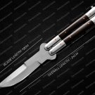 VG10 Original Folding Butterfly Knife Stainless with Kamagong Wood Inserts with Leather Sheath