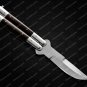 VG10 Original Folding Butterfly Knife Stainless with Kamagong Wood Inserts with Leather Sheath