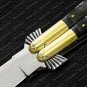 Vg10 Original Folding Butterfly Knife Brass with Carabao Horn Inserts with Sheath