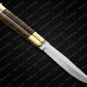 Vg10 Original Folding Butterfly Knife Brass with Kamagong Wood Inserts with Leather Sheath