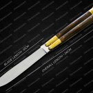 Vg10 Original Folding Butterfly Knife Brass with Kamagong Wood Inserts with Leather Sheath