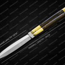 Vg10 Original Folding Butterfly Knife Brass with Kamagong Wood Inserts with Leather Sheath