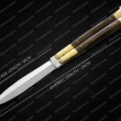 Vg10 Original Folding Butterfly Knife Brass with Kamagong Wood Inserts with Leather Sheath