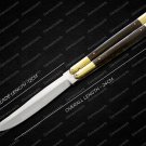 Vg10 Original Folding Butterfly Knife Brass with Kamagong Wood Inserts with Leather Sheath