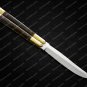 Vg10 Original Folding Butterfly Knife Brass with Kamagong Wood Inserts with Leather Sheath