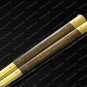 Vg10 Original Folding Butterfly Knife Brass with Kamagong Wood Inserts with Leather Sheath