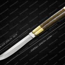 Vg10 Original Folding Butterfly Knife Brass with Kamagong Wood Inserts with Leather Sheath