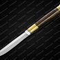 Vg10 Original Folding Butterfly Knife Brass with Kamagong Wood Inserts with Leather Sheath