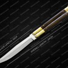 Vg10 Original Folding Butterfly Knife Brass with Kamagong Wood Inserts with Leather Sheath