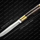 Vg10 Original Folding Butterfly Knife Brass with Kamagong Wood Inserts with Leather Sheath