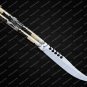 D2 Tool Steel Original Folding Butterfly Knife Brass with Carabao and Deer Horn Inserts with Sheath