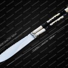 D2 Tool Steel Original Folding Butterfly Knife Brass with Kamagong Wood Inserts with Sheath
