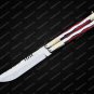 D2 Tool Steel Original Folding Butterfly Knife Brass with Stainless Steel and Micarta Inserts +cover