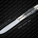D2 Tool Steel Original Folding Butterfly Knife Brass with Jigged Bone Inserts +cover