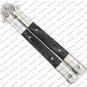 D2 Tool Steel Original Folding Butterfly Knife Stainless Steel, Aluminum with Leather Sheath