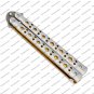 Custom Handmade D2 Tool Steel Original Folding Butterfly Knife Stainless Steel Gold Panning + Sheath