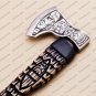 Custom Handmade Carbon Steel Viking Axe - Rose wood Handle With Leather Sheath