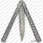 Custom Handmade Original Folding Butterfly Knife Stainless Steel, Silver Finish with Leather Sheath