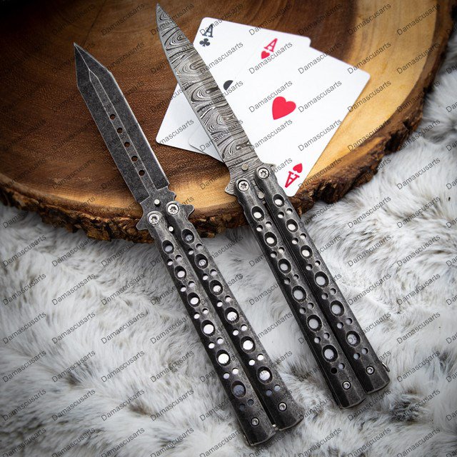 Custom Original Handmade Heavy-Duty Folding Butterfly Folding Knives Stainless Steel with Sheath