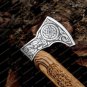 Custom Handmade Carbon Steel Viking Axe - Ash Wood Handle with Leather Sheath