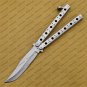 D2 Tool Steel Folding Butterfly Knife Stainless Steel World Class Knives with Leather Sheath