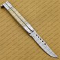 D2 Tool Steel Folding Butterfly Knife Stainless Steel Bone Insert World Class Knives +Leather Sheath