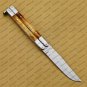 D2 Tool Steel Folding Butterfly Knife Stainless Steel Bone Insert World Class Knives +Leather Sheath