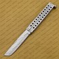 D2 Tool Steel Folding Butterfly Knife Stainless Steel World Class Knives with Leather Sheath