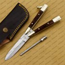 44c Original Folding Butterfly Knife Stainless Steel with Kamagong Wood Inserts with Sheath