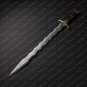 28.5" Custom Forged Damascus steel SWORD Handle with Bull Horn With Sheath