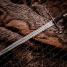 Personalized Handmade Damascus Steel Viking Sword with Pommel Handle Hunting Sword and Sheath